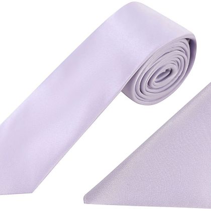 Plain lilac classic mens tie & pocket square set 