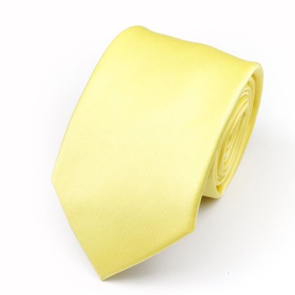 Plain Pastel Yellow satin classic mens tie 