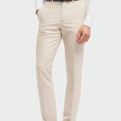 Cavani Caridi Beige Check trousers 