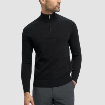 Cavani Ivano crew neck half zip jumper 