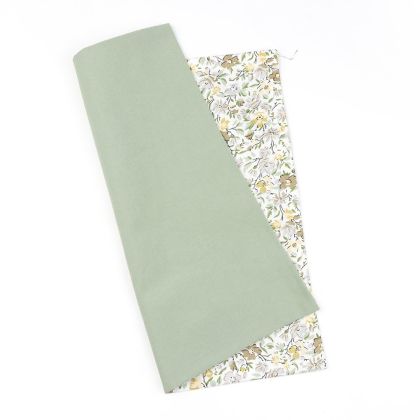 Two Tone Sage Green floral cotton Pocket square 