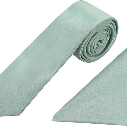 Plain duck egg classic mens tie & pocket square set 