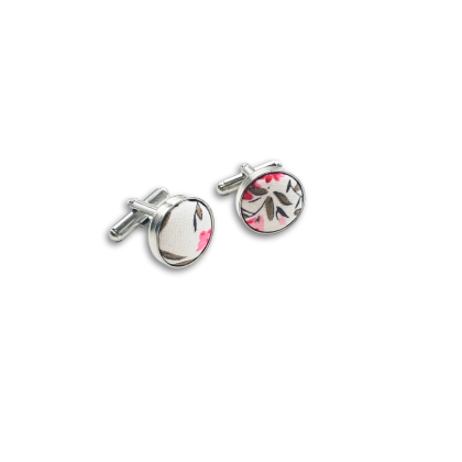 Floral Fuchsia Cufflinks 