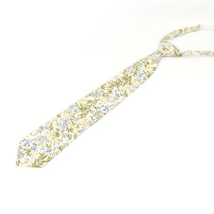 Children's Yellow floral flower cotton classic tie 
