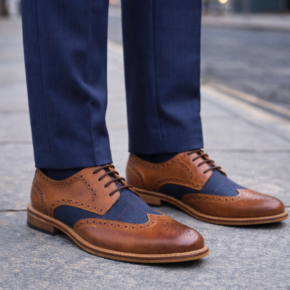 Roamers Two Tone Tan Brogue 