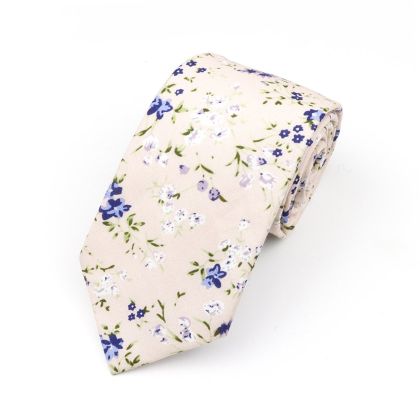 Pink floral flower cotton tie 