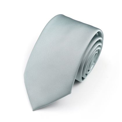 Dusty blue satin classic mens tie