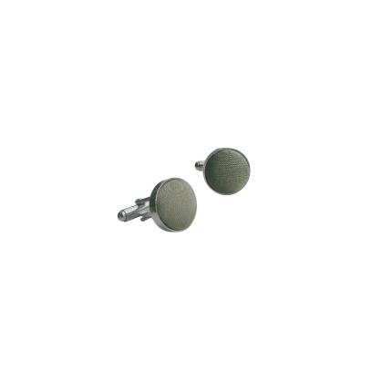 Olive green satin cufflinks