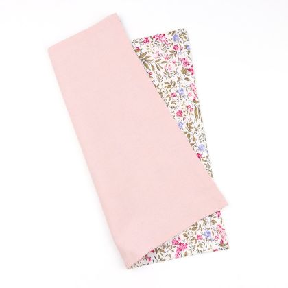 Two Tone Pastel Pink & Fuchsia floral cotton Pocket square 