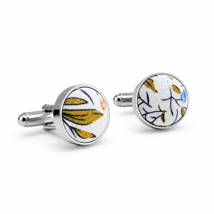 Yellow Floral Cufflinks