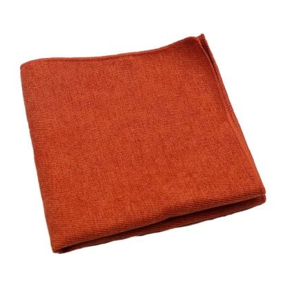 Mens Tweed Burnt Orange Rust Woven Pocket Square 