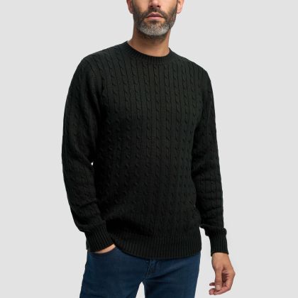 Cavani Foston Dark Green Cabel Jumper 