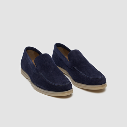 Cavani Breezy Navy Slip-On Suede Loafers 