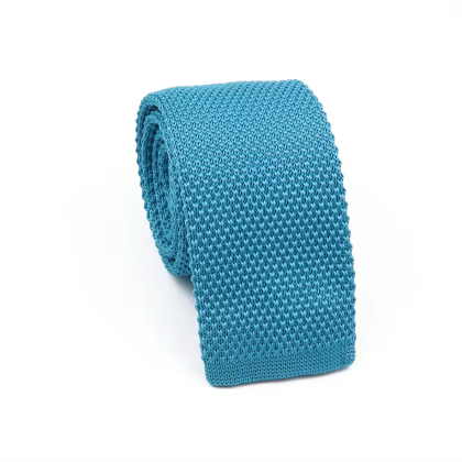 Jenson Samuel Turquoise Blue Knitted neck tie 