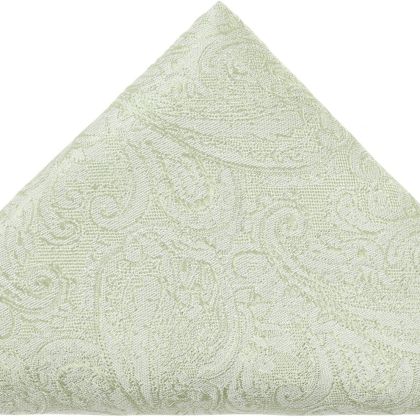 Paisley Pastel green satin pocket square 