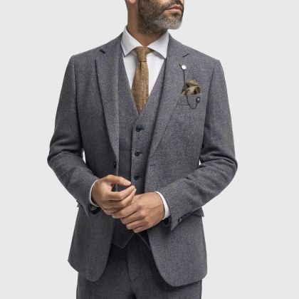 Cavani Thomas Savoy Tweed Suit Jacket 
