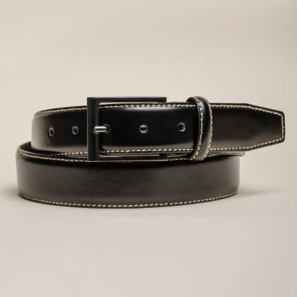 Premium Genuine Leather Men's Belt Black 