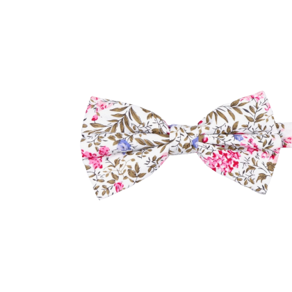 Children's Fuchsia floral flower cotton classic bow tie 