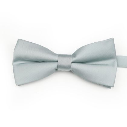 Dusty blue satin classic mens bow tie