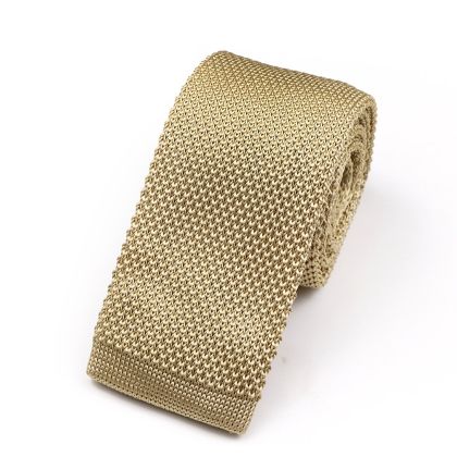 Jenson Samuel Champagne Knitted neck tie 