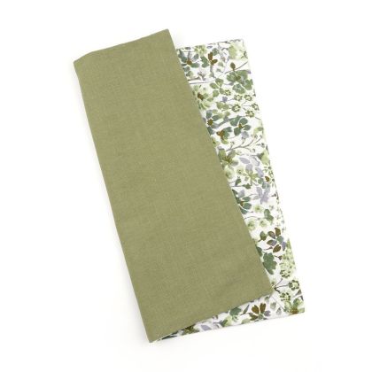 Two Tone Olive floral cotton Pocket square 