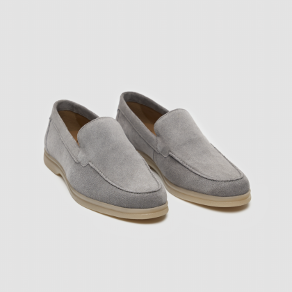 Cavani Breezy Grey Slip-On Suede Loafers 