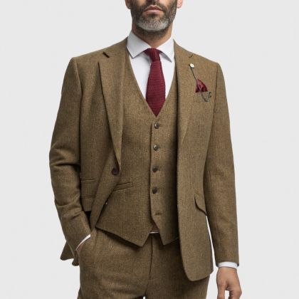 Thomas Brown Tweed Suit Jacket 