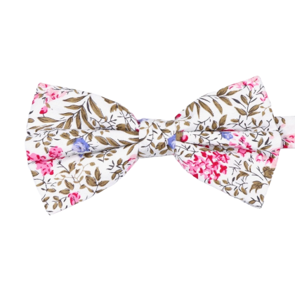 Fuchsia floral flower cotton classic mens bow tie 