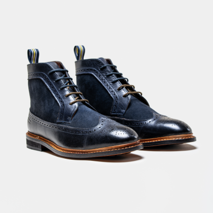 Cavani Bosworth Navy Leather Boots 