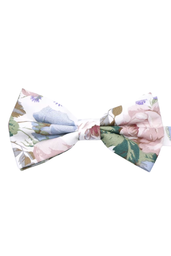 Rose floral cotton classic mens bowtie & pocket square set