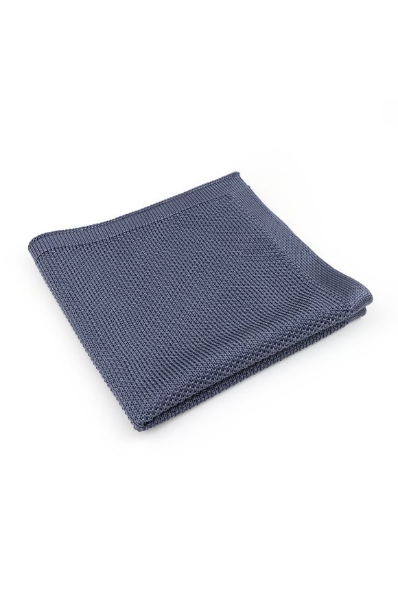Knitted Grey Tie & Pocket Square set