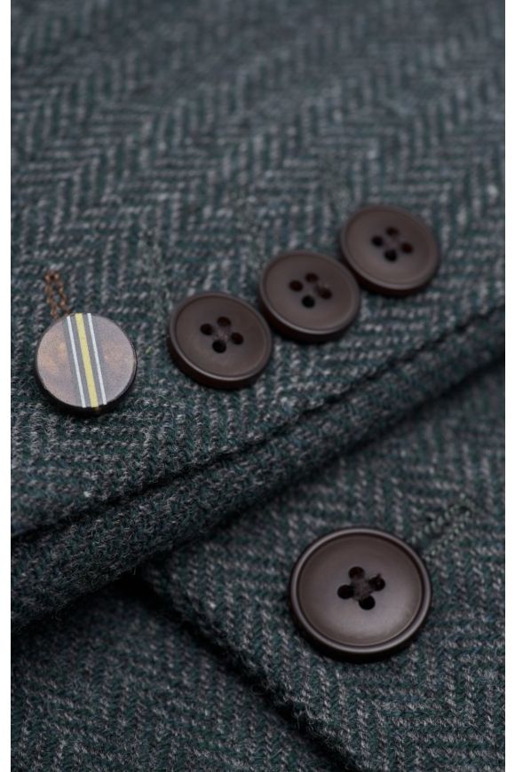 Cavani Thomas Lush Olive Tweed Three Piece Suit