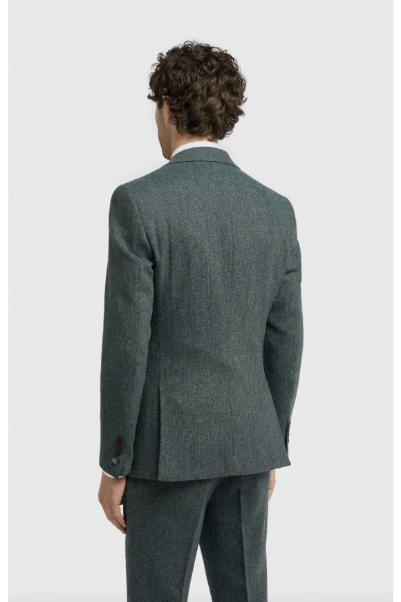Cavani Thomas Lush Olive Tweed Three Piece Suit