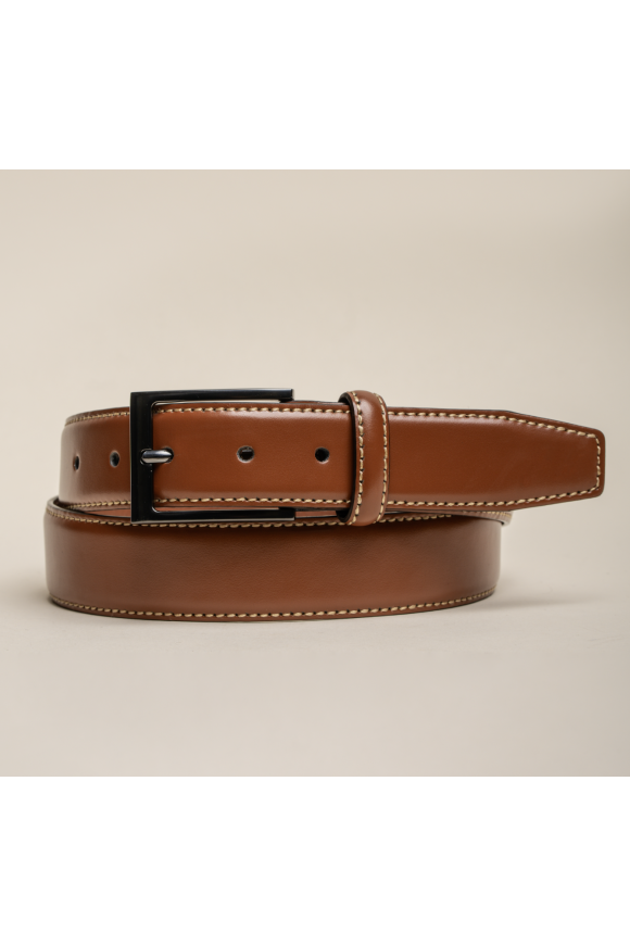 Premium Genuine Leather Men's Belt Tan