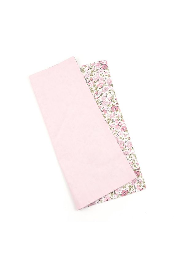 Two Tone Pastel Pink floral cotton Pocket square