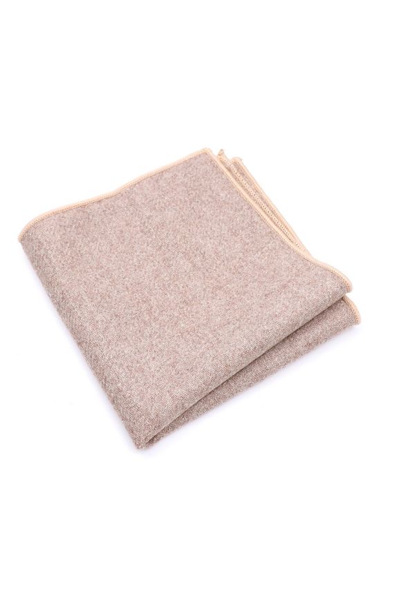 Mens Wool Tweed Stone Pocket Square