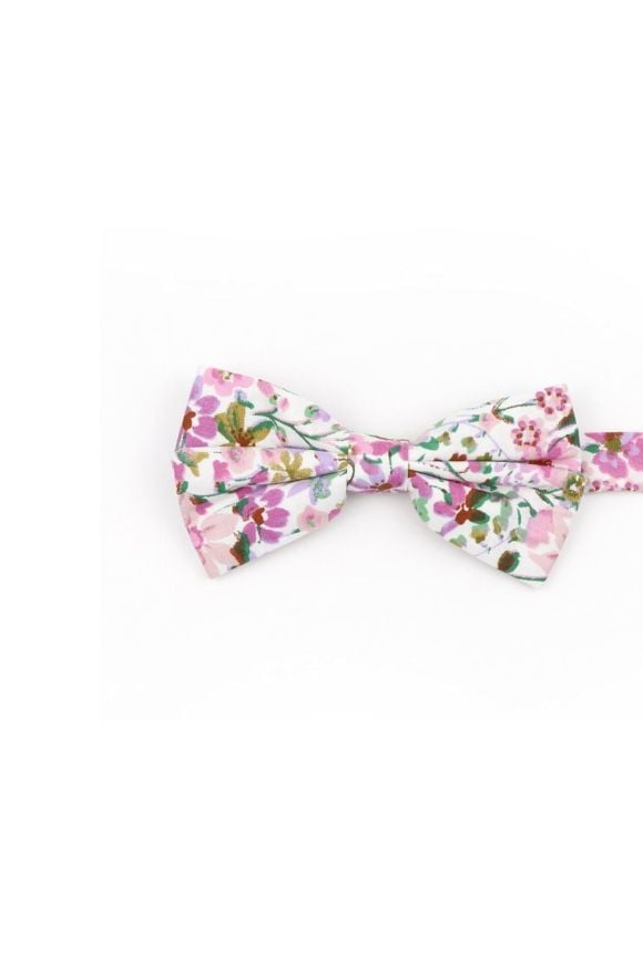 Children's Pink & Purple floral flower cotton classic mens bow tie