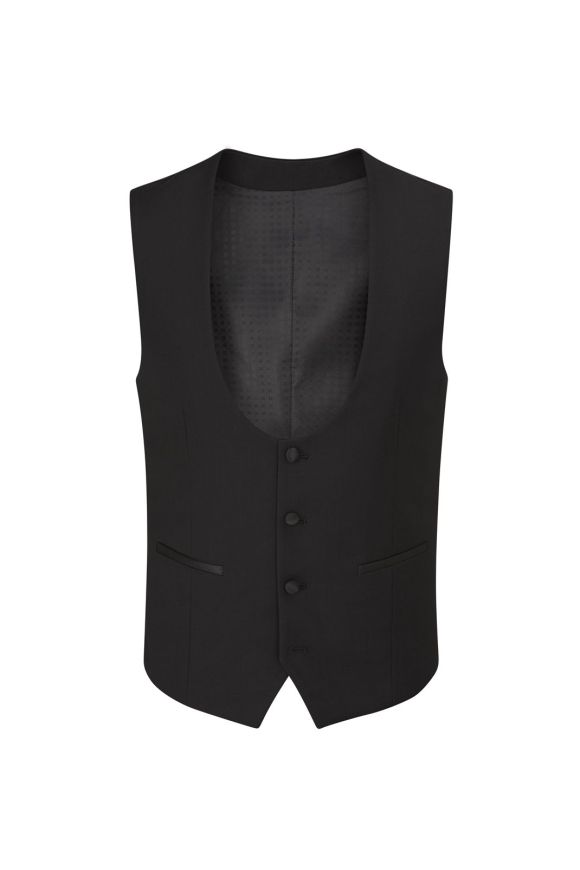 Skopes Sinatra 3-Piece Dinner Suit – Black Satin Peak Lapel
