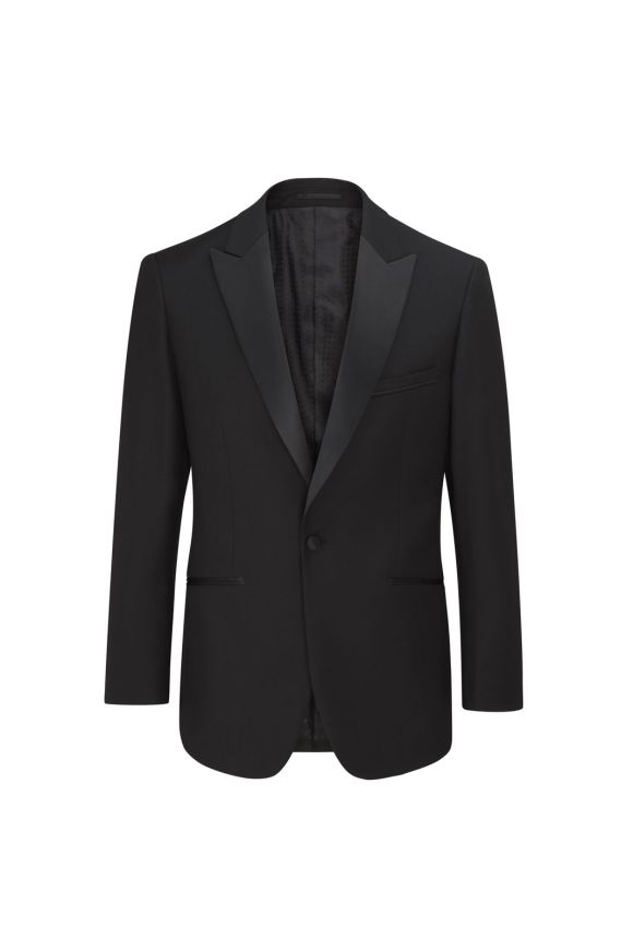 Sinatra Tailored Dinner Jacket – Black Satin Peak Lapel