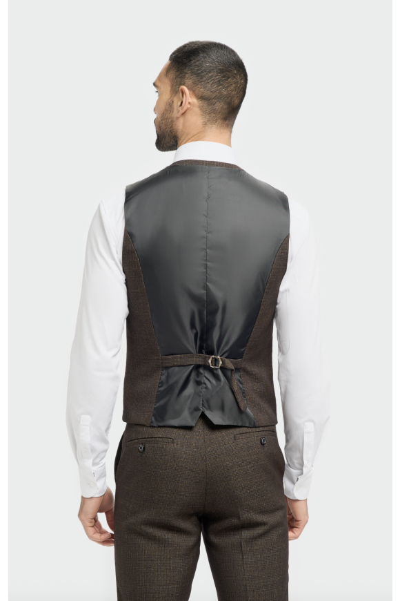 Cavani Caridi Brown Check Three Piece Suit