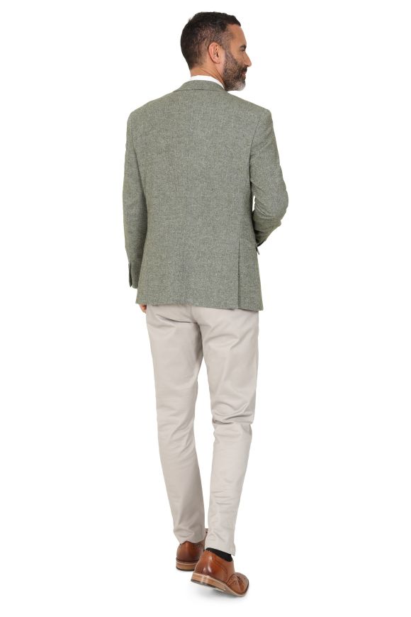 Sage Suit with Contrast Stone Trousers