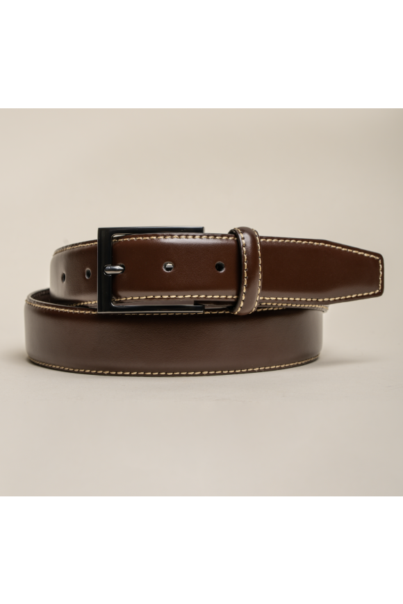 Premium Genuine Leather Men's Belt Brown