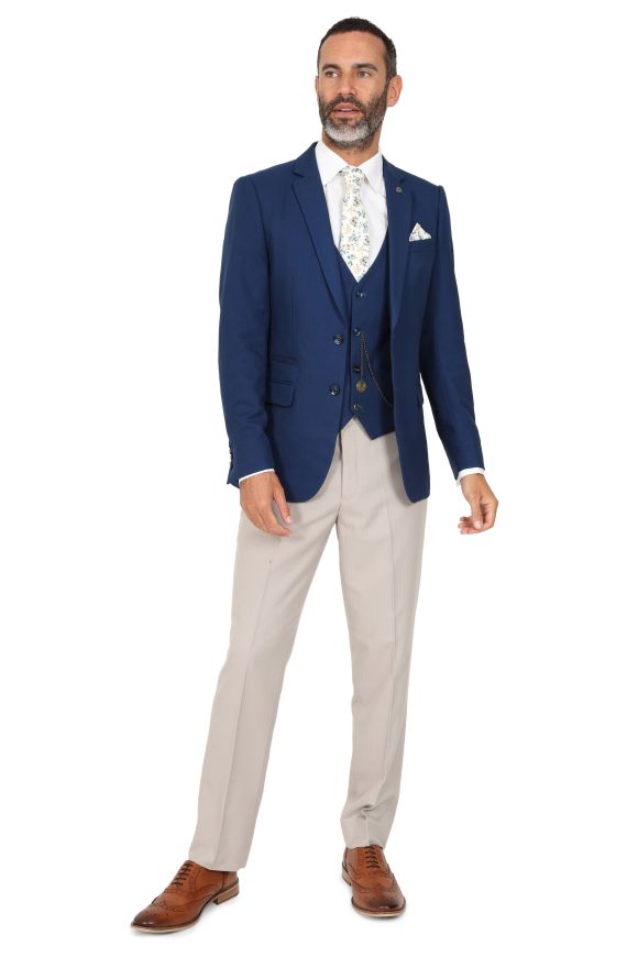 Contrast Stone Alnwick Royal Three Piece Suit