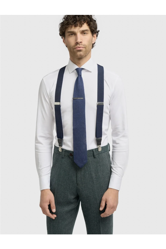 Plain Navy Braces