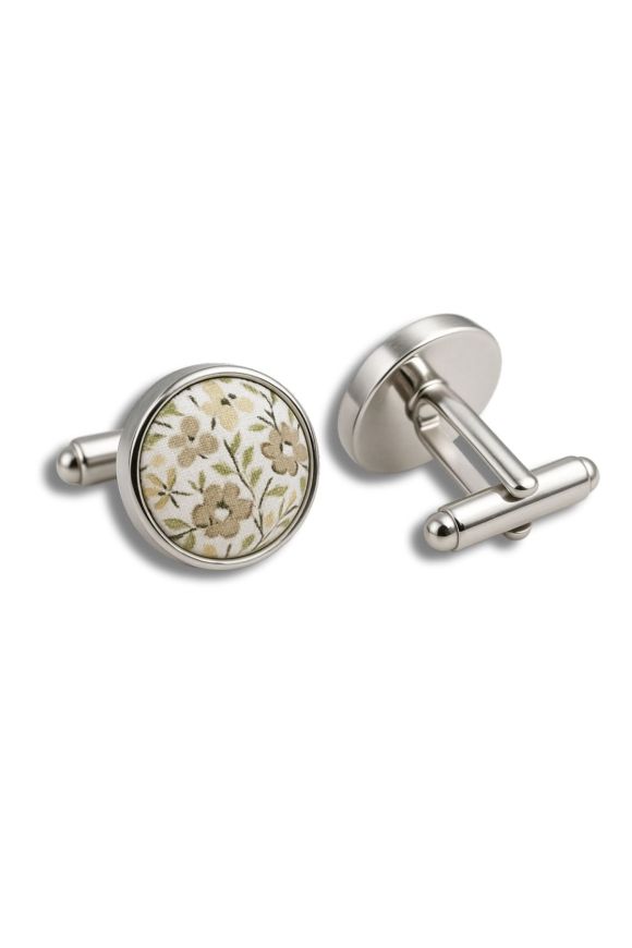 Green floral flower Cufflinks