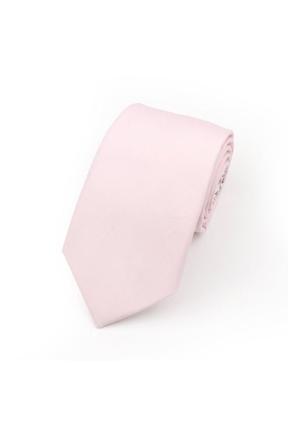Two tone pastel pink floral cotton tie & Pocket square set