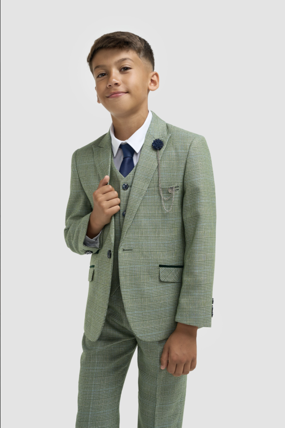 Cavani Kids Boys Caridi Sage Three piece Suit