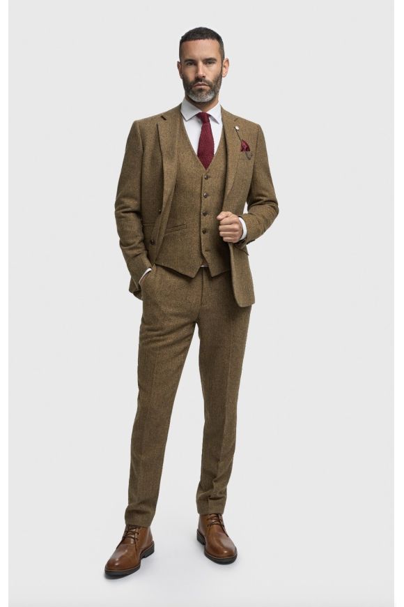 Thomas Brown Tweed Suit Jacket