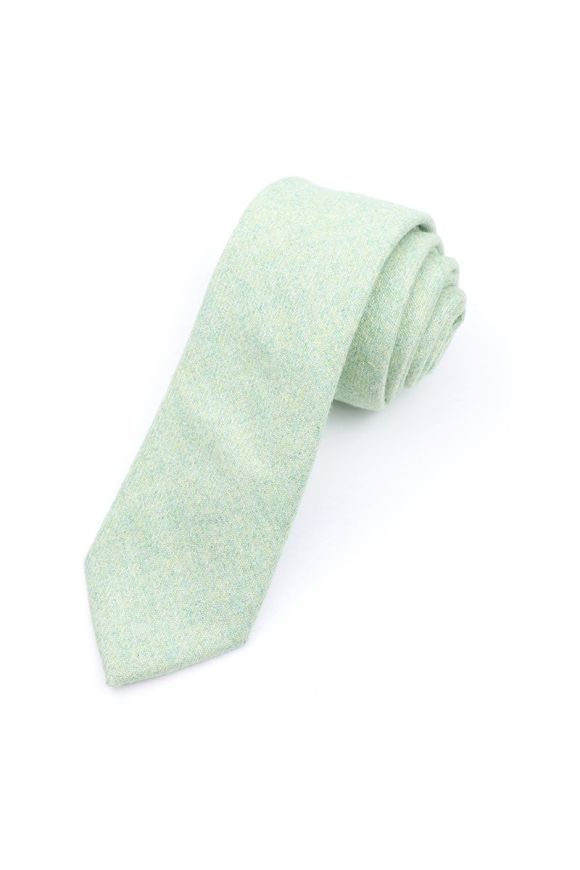 Mens Wool Tweed Pastel Green Tie
