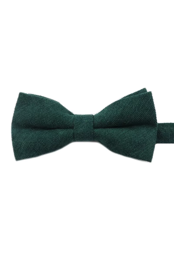 Children's Tweed Bottle Green Woven Bow Tie